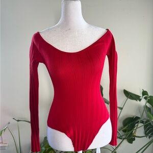 Windsor Red Ribbed Bodysuit